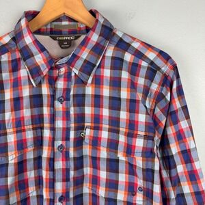 ExOfficio‎ Men's L Estacado Plaid Button Down Long Sleeve Vented Shirt Hiking